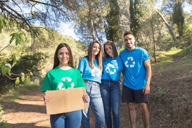 ecycle-activists-standing-forest